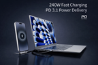 KEMVEX 240W USB-C to USB-C Cable with Integrated 90° Foldable Stand - PD 3.1 Ultra Fast Charging